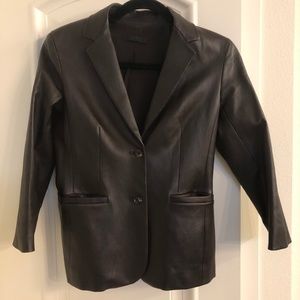 The Row Leather Blazer 3/4 Sleeve - Wine color - Size 4